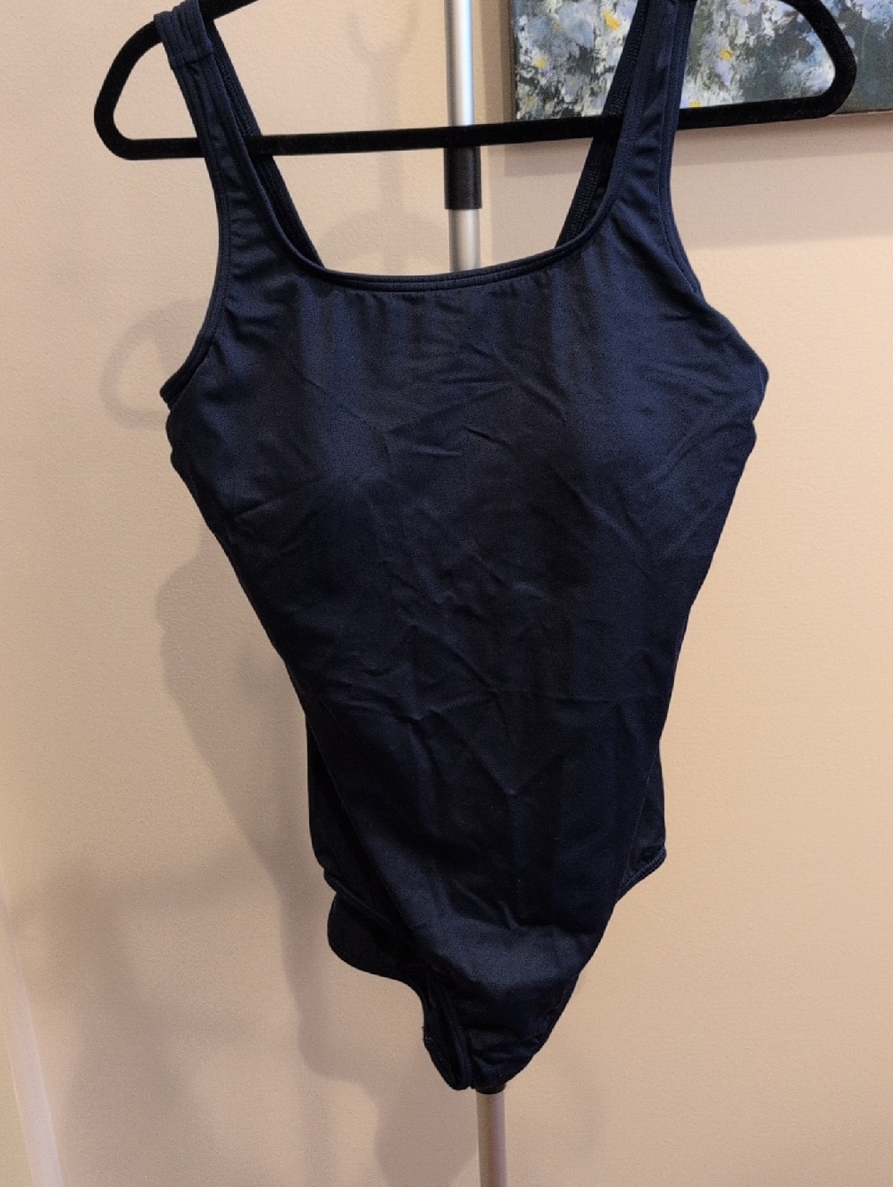 Mastectomy One Piece Women's Swimsuit.   Lands End Size 18 - Navy Blue.